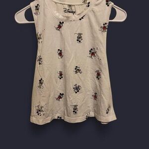 Disney White Tank Top with Red, Yellow and Black Mini Mickey Print